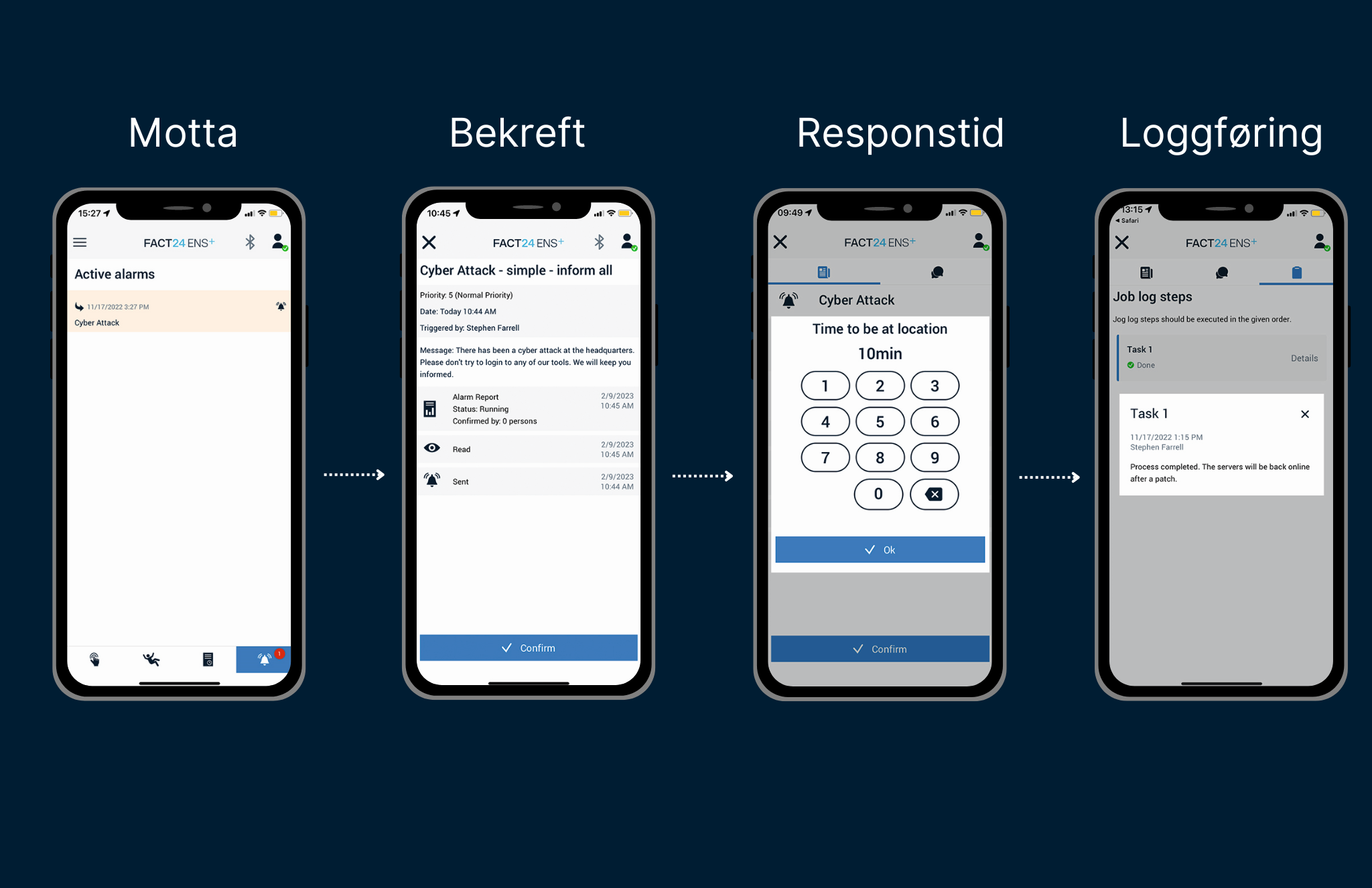 Relevante Meldungen schnell empfangen Screenshot von FACT24 ENS+ App.