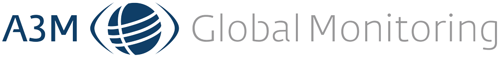A3M Global Monitoring logo with a blue globe icon and "A3M Global Monitoring" text in blue and gray.