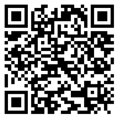 Ein schwarz-weißer QR-Code, zentriert auf einem schlichten weißen Hintergrund.